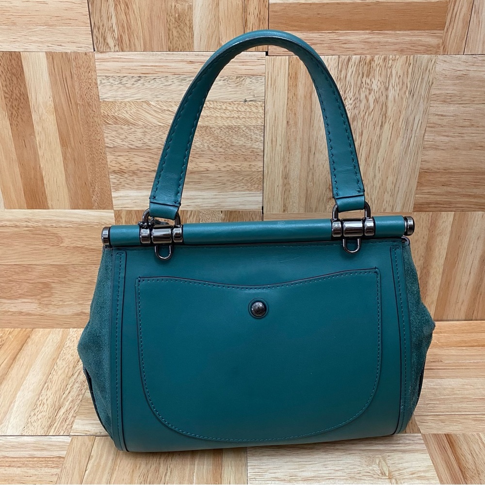 COACH 12086 Green Drifter Snakeskin Top Handle Crossbody Shoulder Bag - Picture 6 of 16
